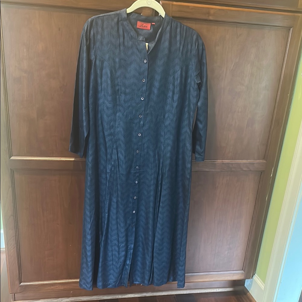 Navy Blue Button-Up Dress